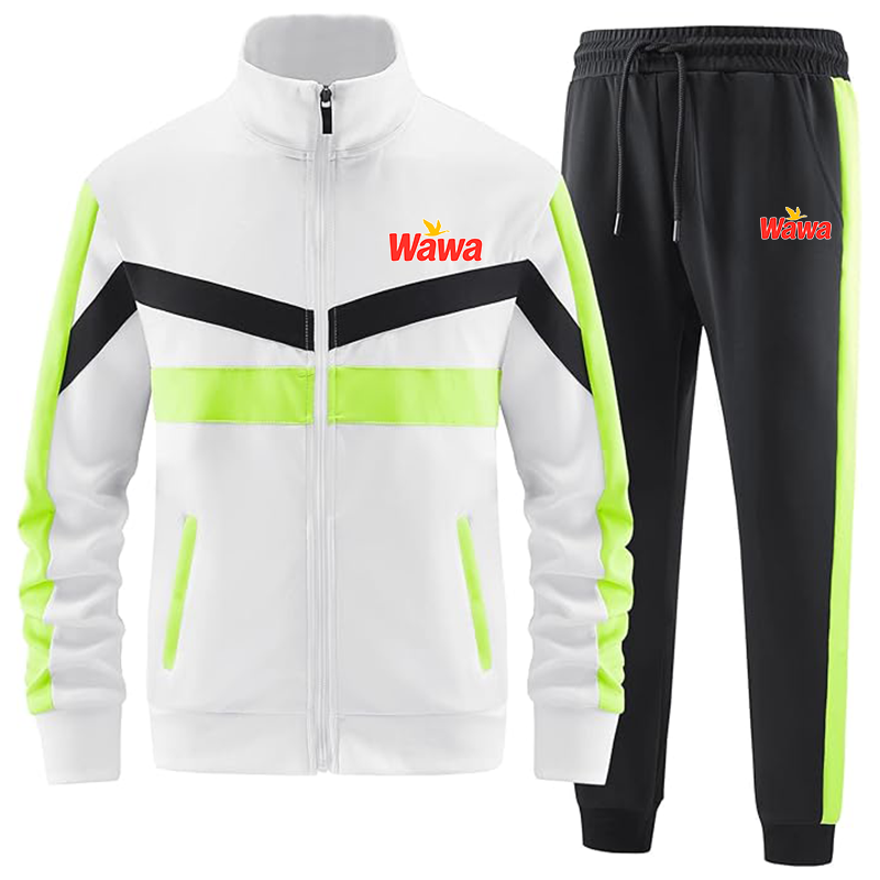 Men's Wawa Gas Station ANOTWENER Men_s Casual 2 Piece Tracksuit Sets Long Sleeve Full Zip Jacket and Sweatpants Sport Outfits Sweatsuits